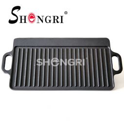 Double-Sided Cast Iron Grill Plate